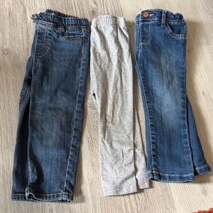 Blue Denim Jeans and Gray Leggings Set 2T and 24months